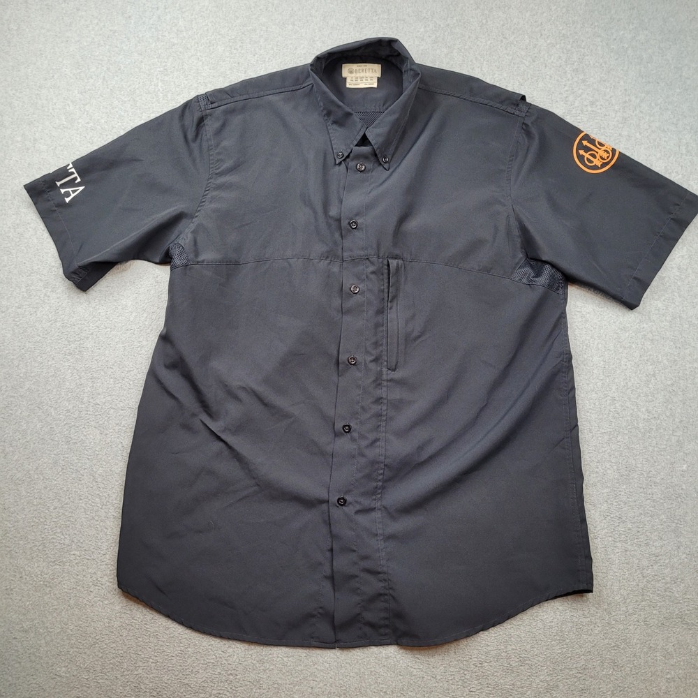 Beretta Shooting Shirt Mens XL Black Short Sleeve Vented Tactical Logo